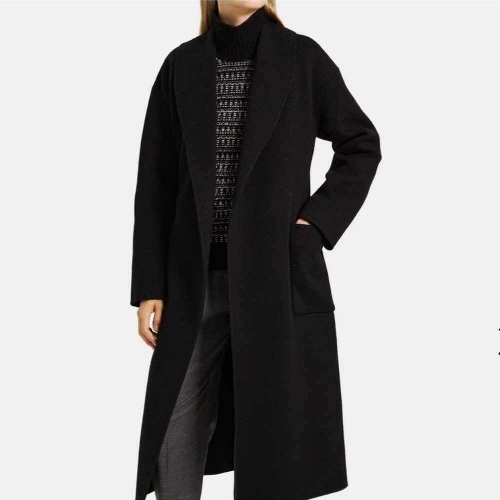 NWT. Theory Robe Coat in Double-Face Wool-Cashmere - Picture 1 of 3